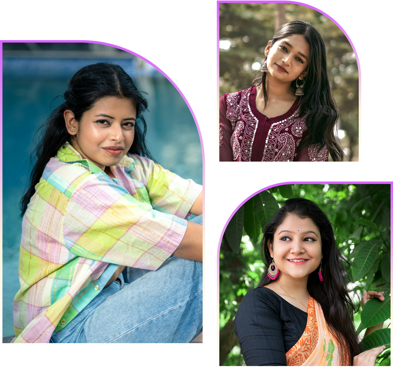 Three women portraits